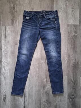 Silver Jeans Aiko Woman's Size 12, 31x28 Mid-Rise Super Skinny Blue Denim Pants